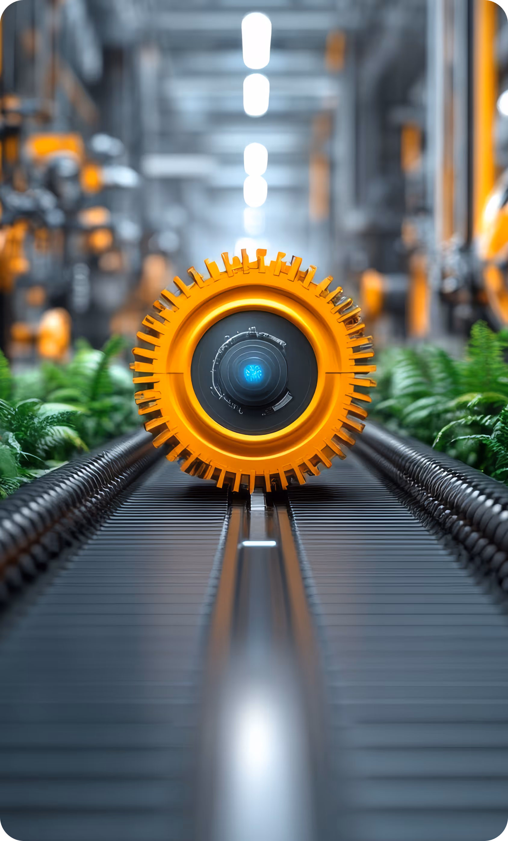 Industrial machinery in warehouse